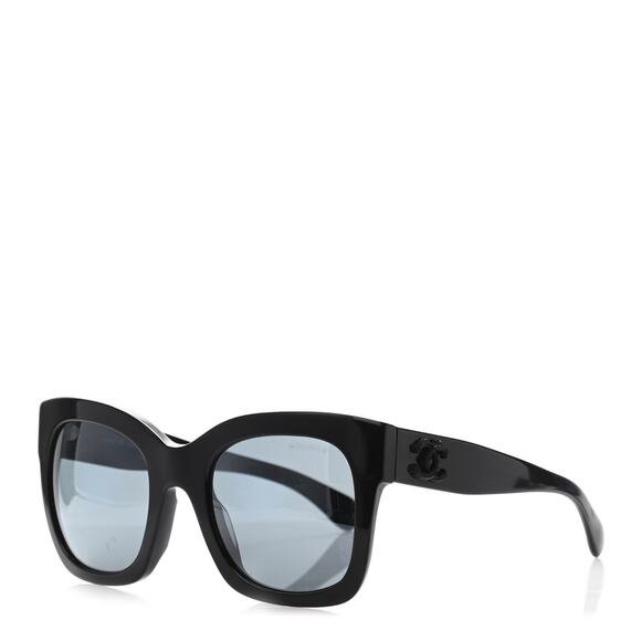 Chanel 5357 Square Oversized CC Designer Sunglasses Black - Picture 2 of 14